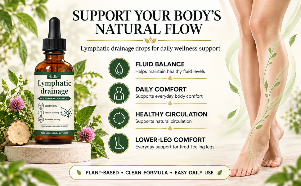 Support your body's natural flow with Hacllun lymphatic drainage drops